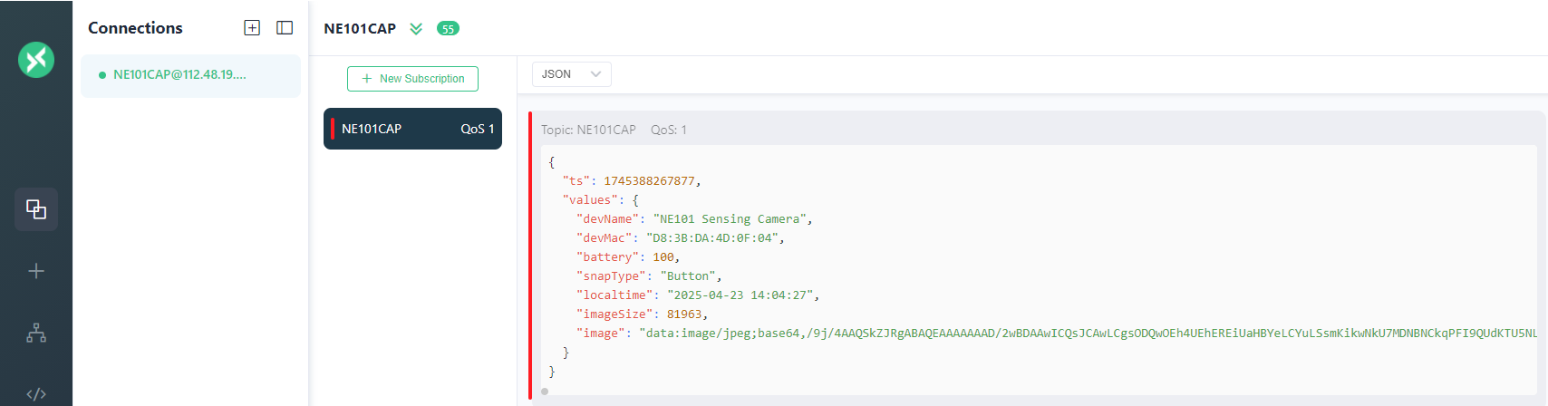 MQTT Data Stream Example