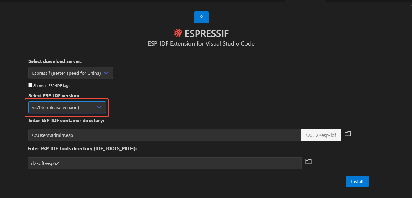 Version selection interface