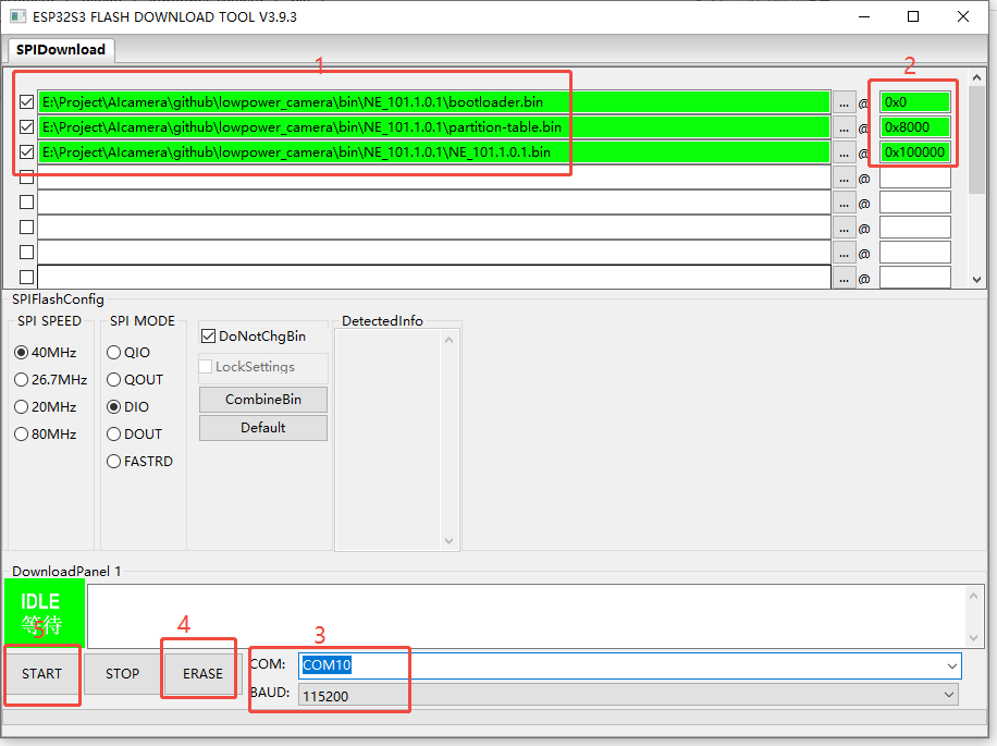 Flashing process interface